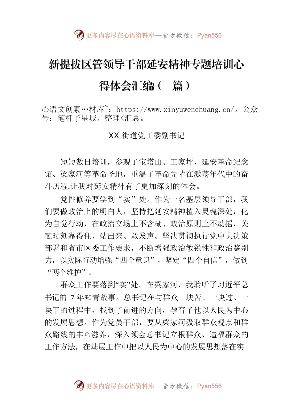 新提拔区管领导干部延安精神专题培训心得体会汇编（3篇）.docx_第1页