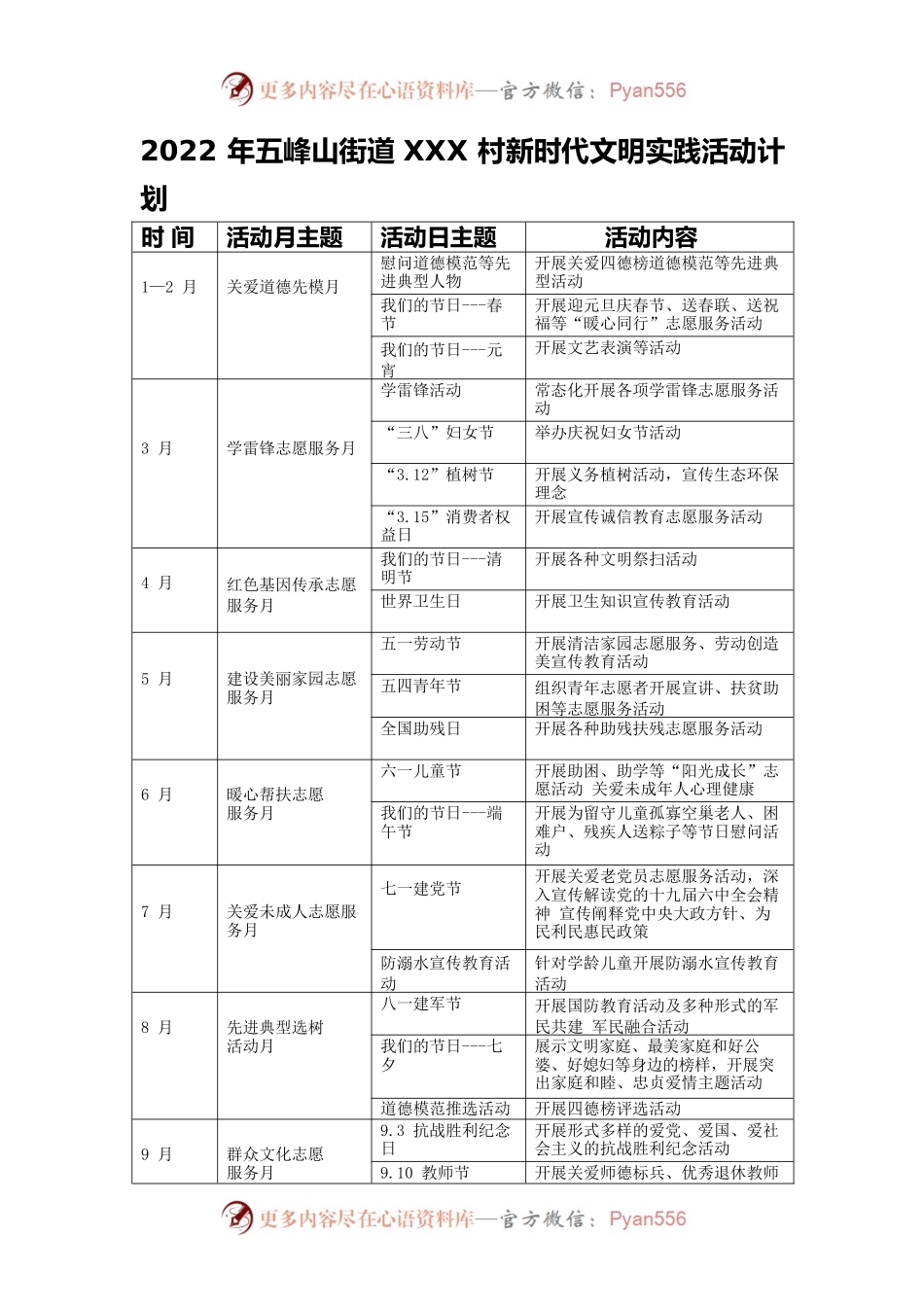 新时代文明实践活动年度计划表.docx_第1页