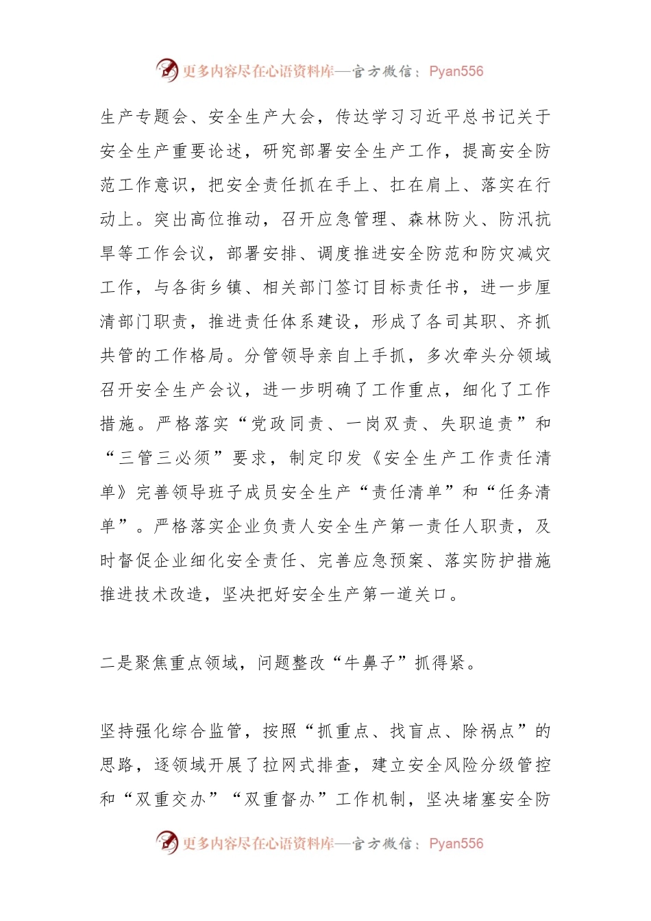 有关安全生产工作情况的点评讲话.docx_第2页