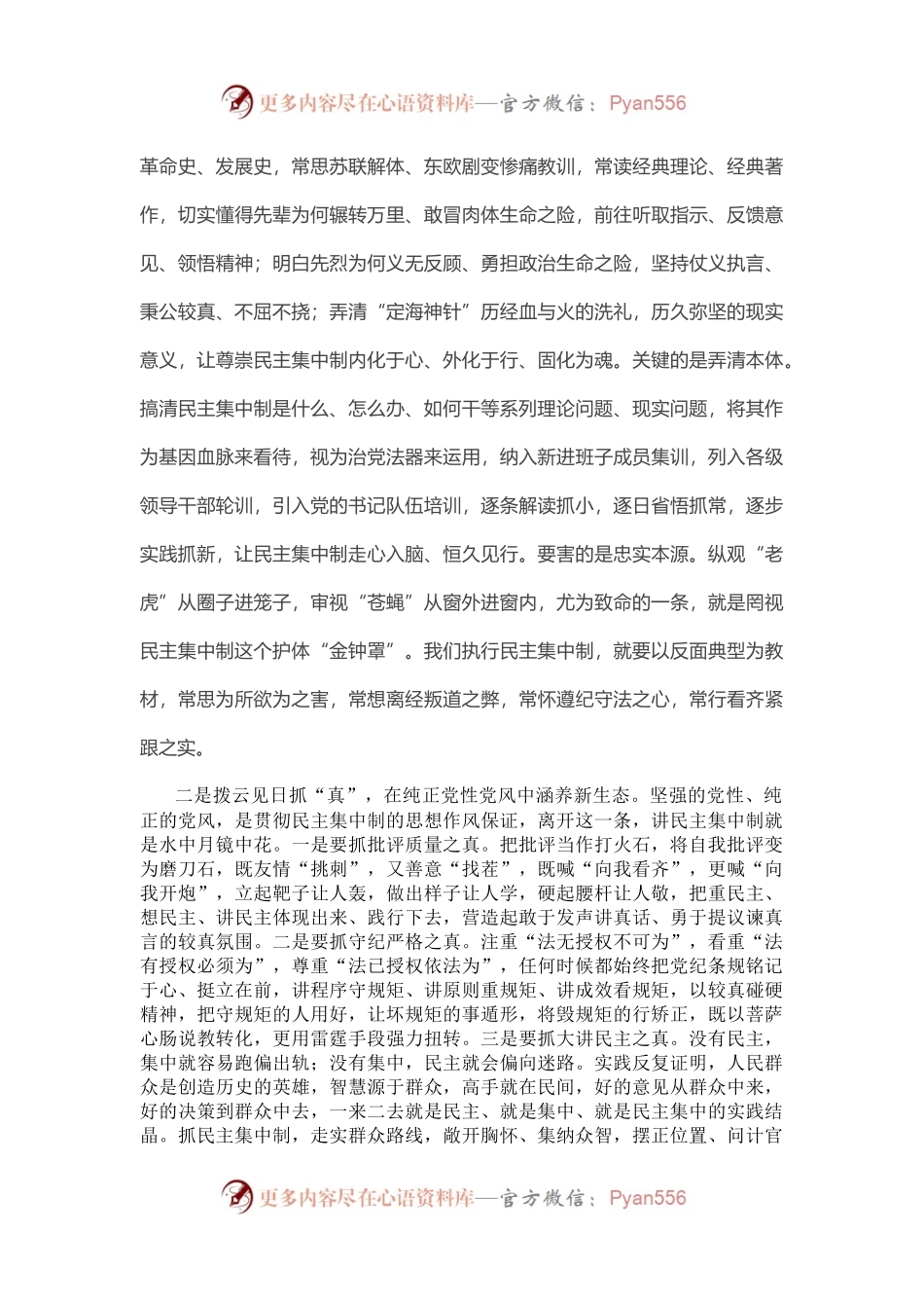 某市委领导班子成员关于贯彻民主集中制原则纯洁党内政治生活的研讨发言.docx_第2页
