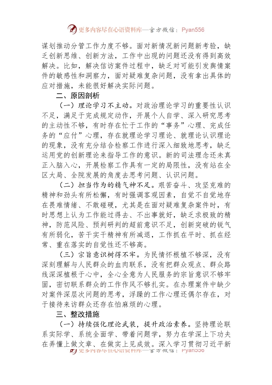 检察院2023年主题教育专题组织生活会个人发言提纲.docx_第2页