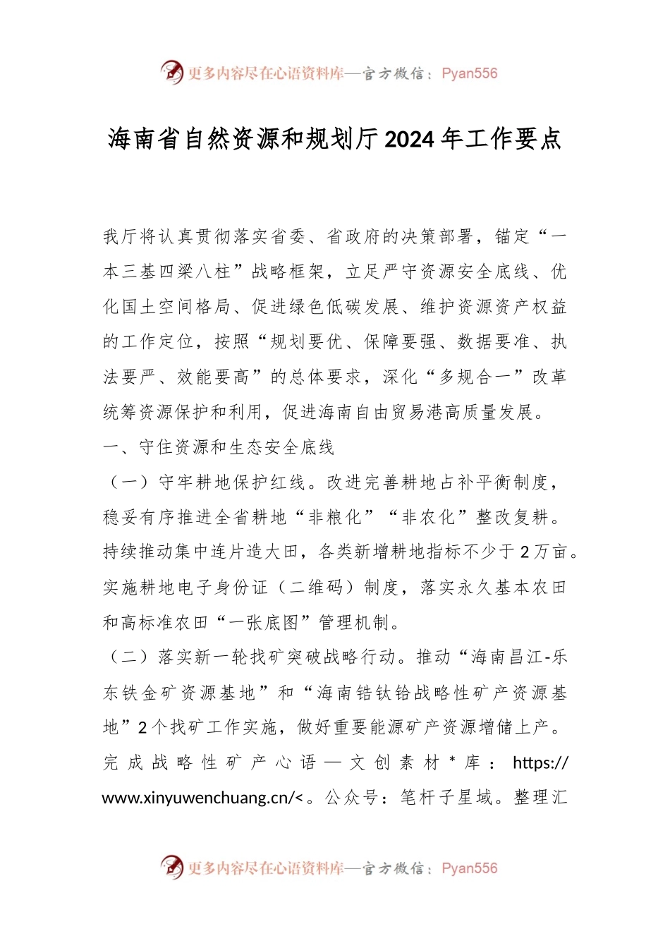 海南省自然资源和规划厅2024年工作要点.docx_第1页
