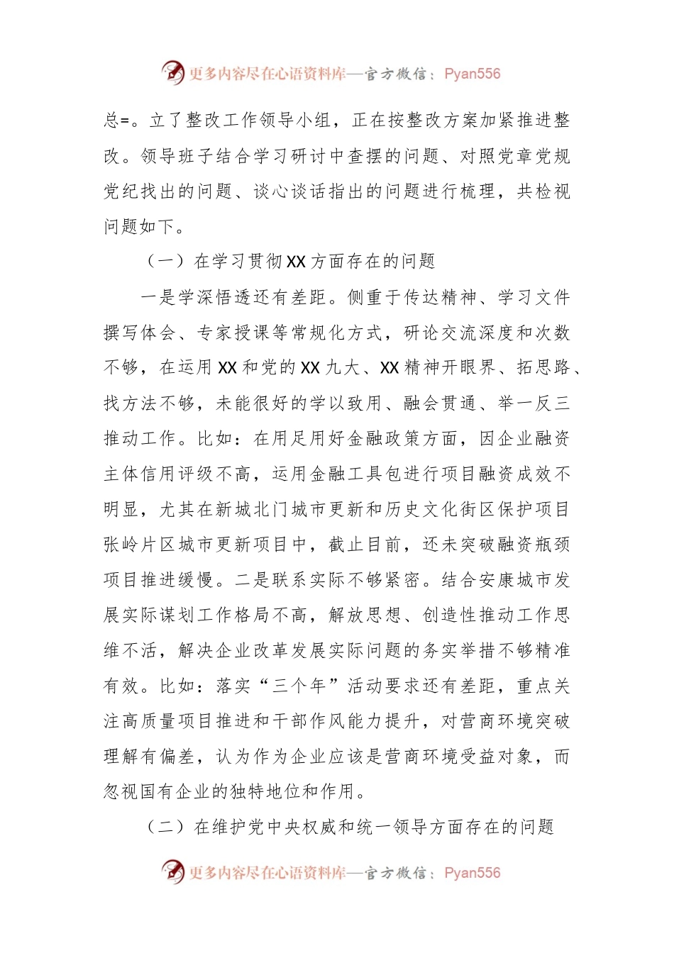 某国企领导班子2023年度专题民主生活会对照检查材料（践行宗旨等6个方）+反面典型案例）.docx_第2页
