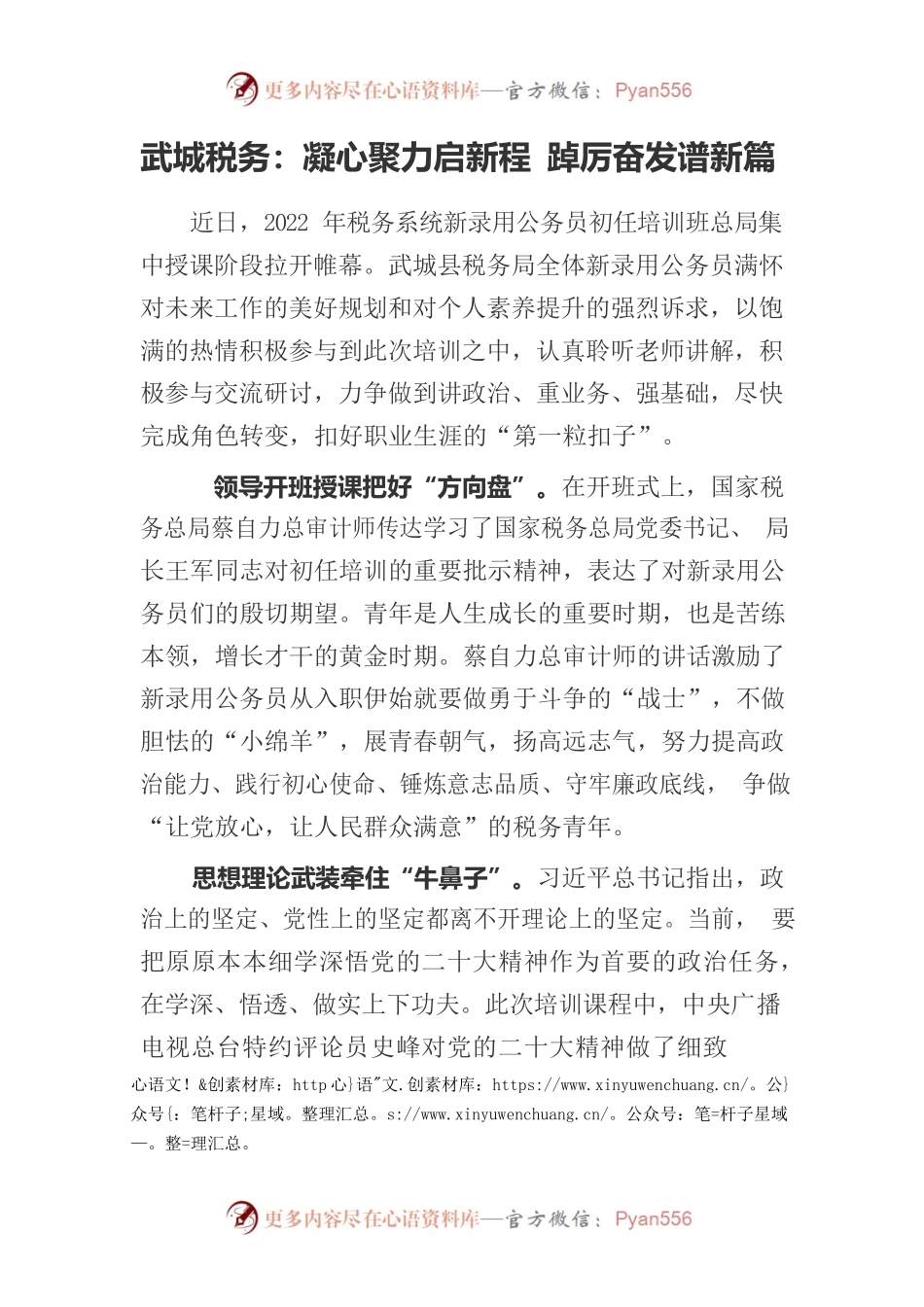 武城税务：凝心聚力启新程 踔厉奋发谱新篇.docx_第1页