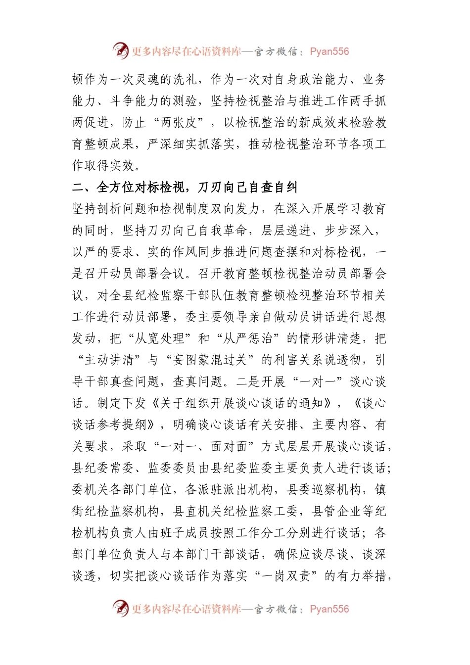 某县纪委监委纪检监察干部队伍教育整顿检视整治环节工作汇报.docx_第2页