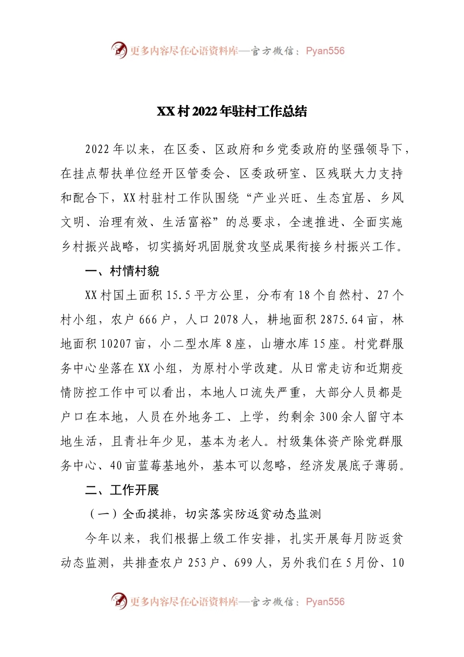 村2022年驻村工作总结.docx_第1页
