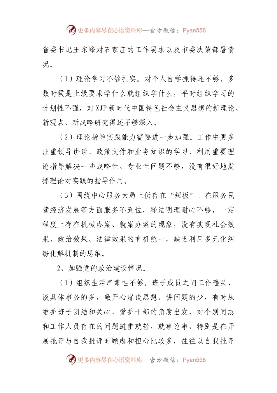 法院巡察民主生活会对照剖析.docx_第2页