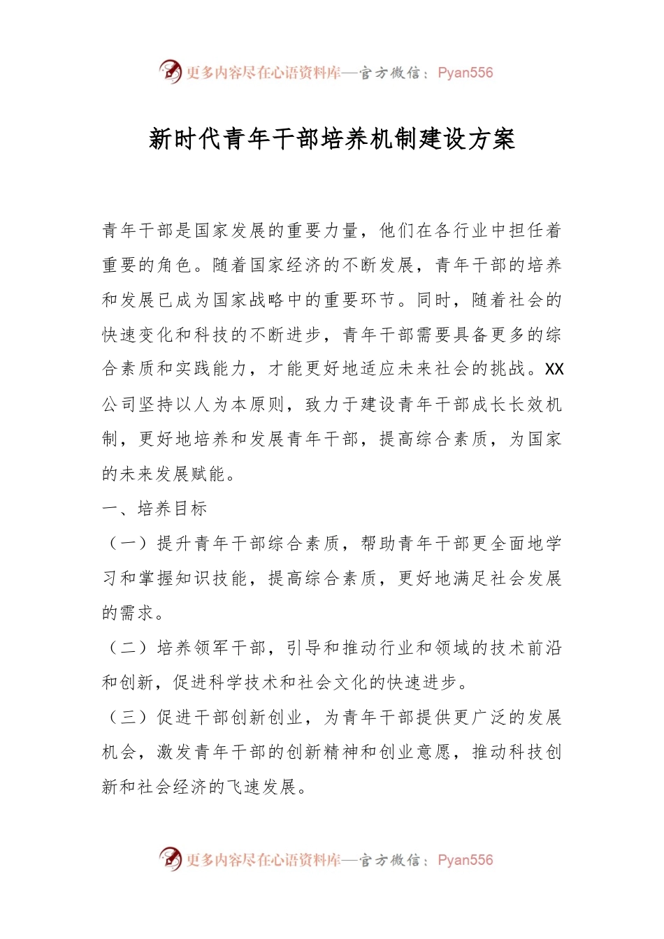 新时代青年干部培养机制建设方案.docx_第1页