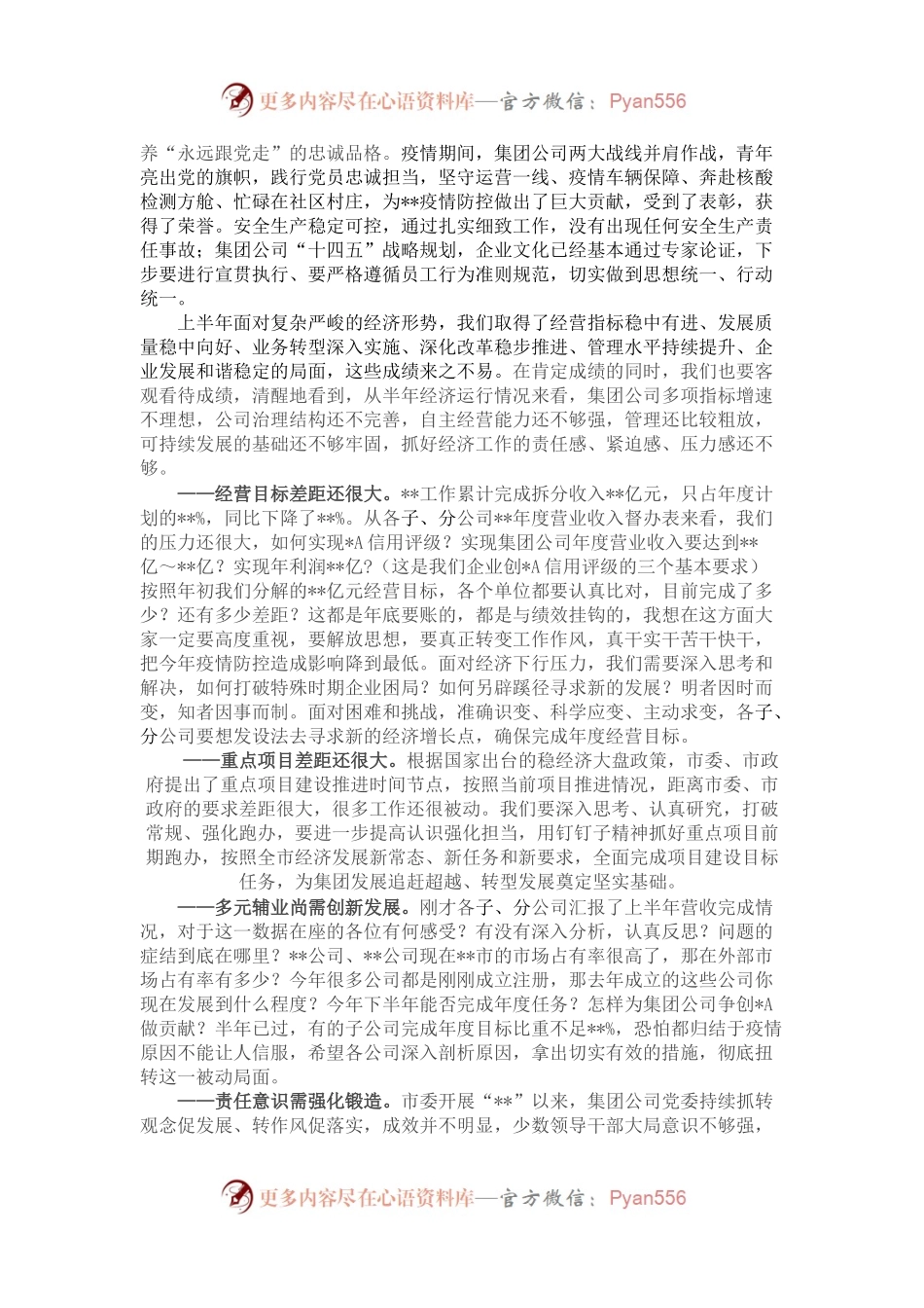 某国有企业党委书记在集团公司半年工作会议上的讲话.docx_第2页