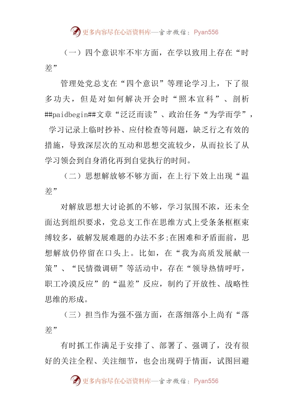 水利部门专题组织生活会领导班子对照检查.docx_第2页