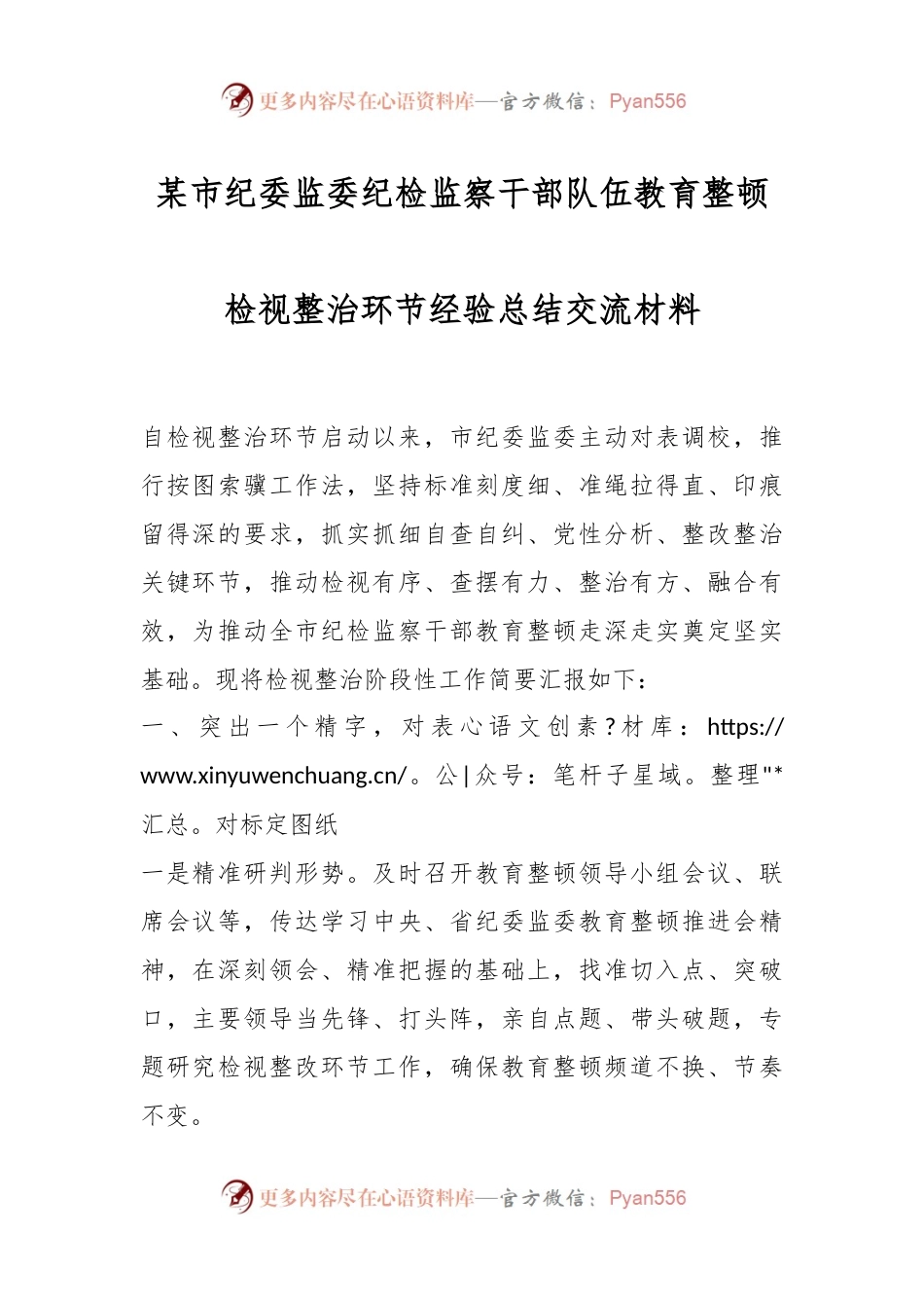 某市纪委监委纪检监察干部队伍教育整顿检视整治环节经验总结交流材料.docx_第1页