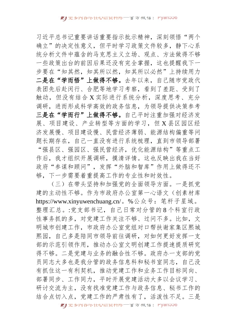 民主生活会对照检查材料发言提纲.docx_第2页