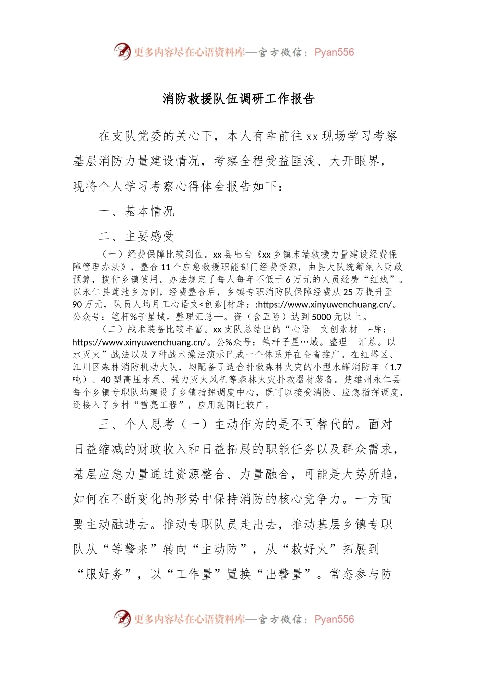 消防救援队伍调研工作报告.docx_第1页