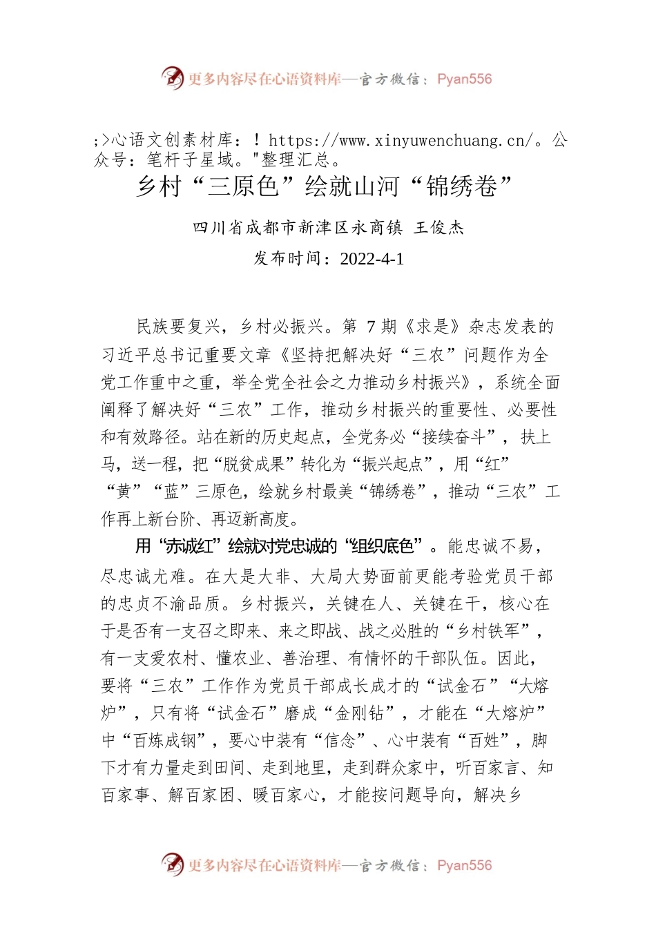王俊杰：乡村“三原色”绘就山河“锦绣卷”.docx_第1页