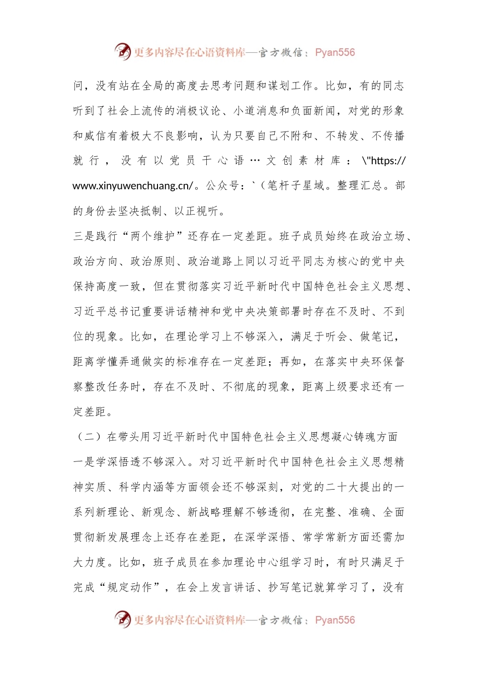 某市政府领导班子六个带头民主生活会对照检查材料.docx_第2页