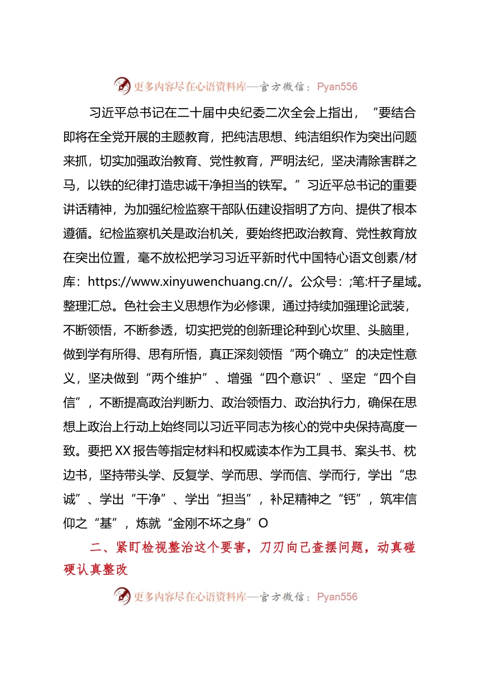 某纪委书记关于纪检监察干部队伍教育整顿的研讨发言材料.docx_第2页