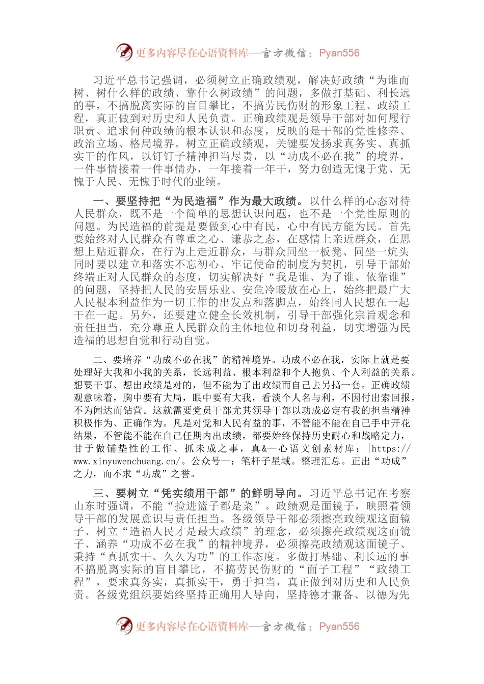 树立正确政绩观研讨发言提纲.docx_第1页