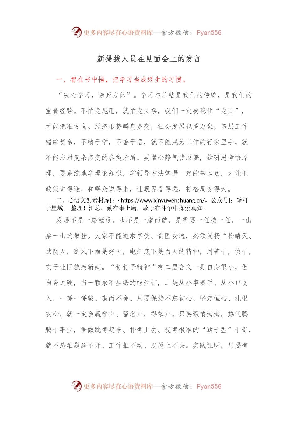 新提拔人员在见面会上的发言.docx_第1页