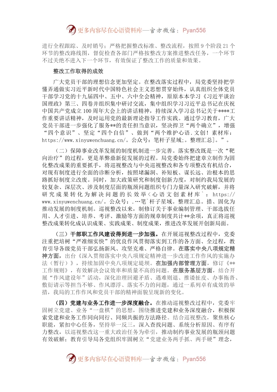 某局巡视整改进展情况报告.docx_第2页