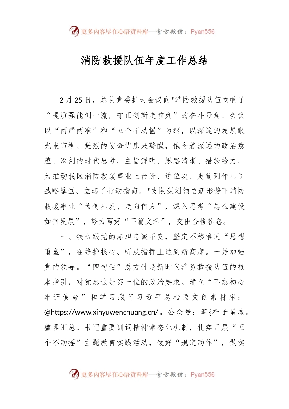 消防救援队伍年度工作总结.docx_第1页