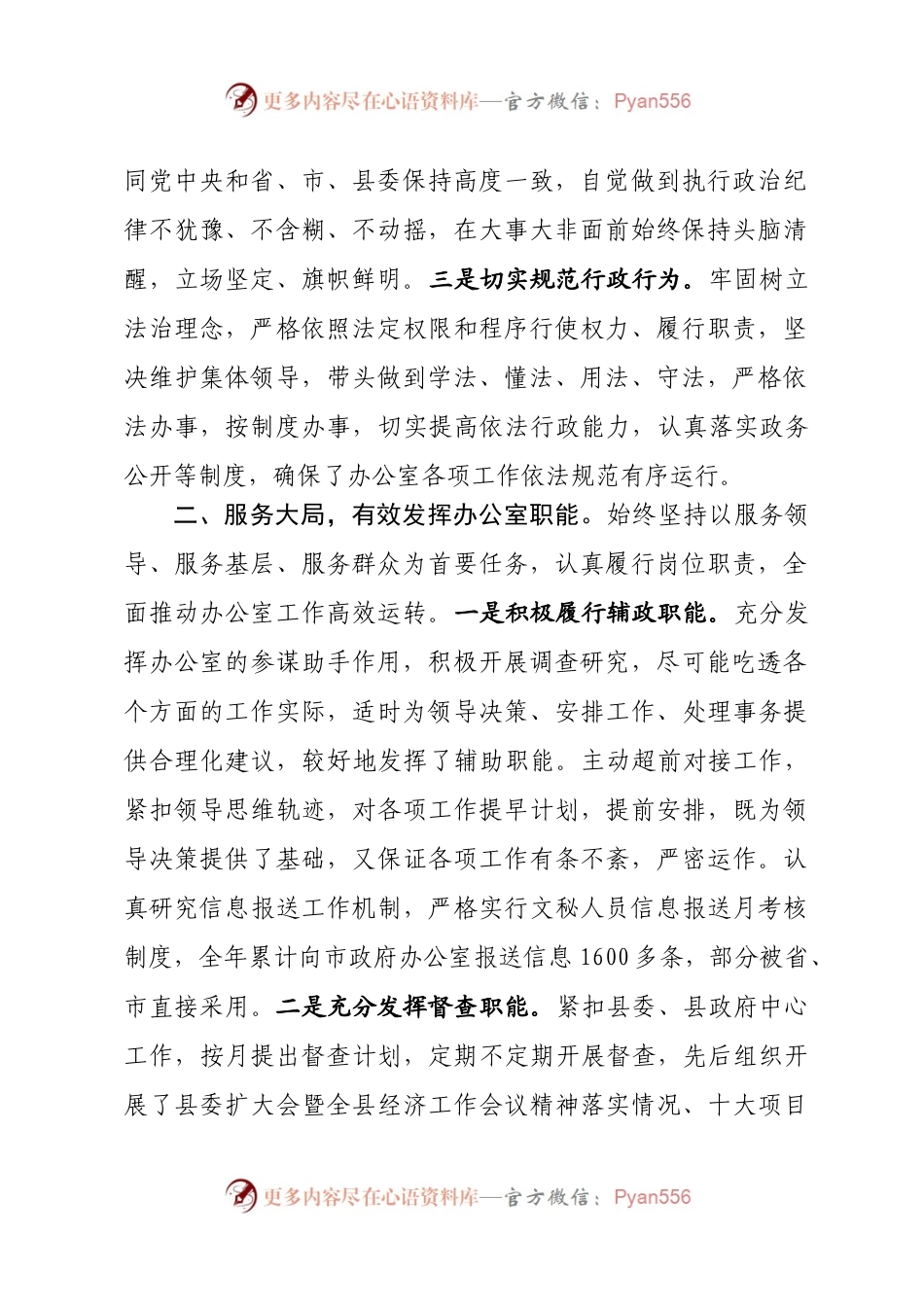 甘-泾川府-平静（407558643）《20XX年政府办主任述职报告》.docx_第2页