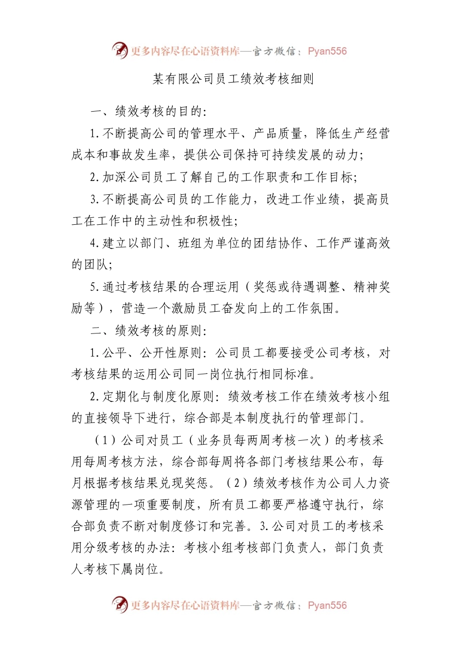 有限公司员工绩效考核细则.docx_第1页
