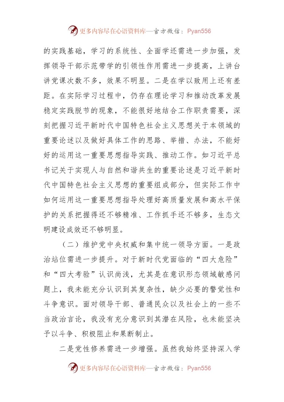 班子成员主题教育专题民主生活会对照检查发言稿材料（2）.docx_第2页