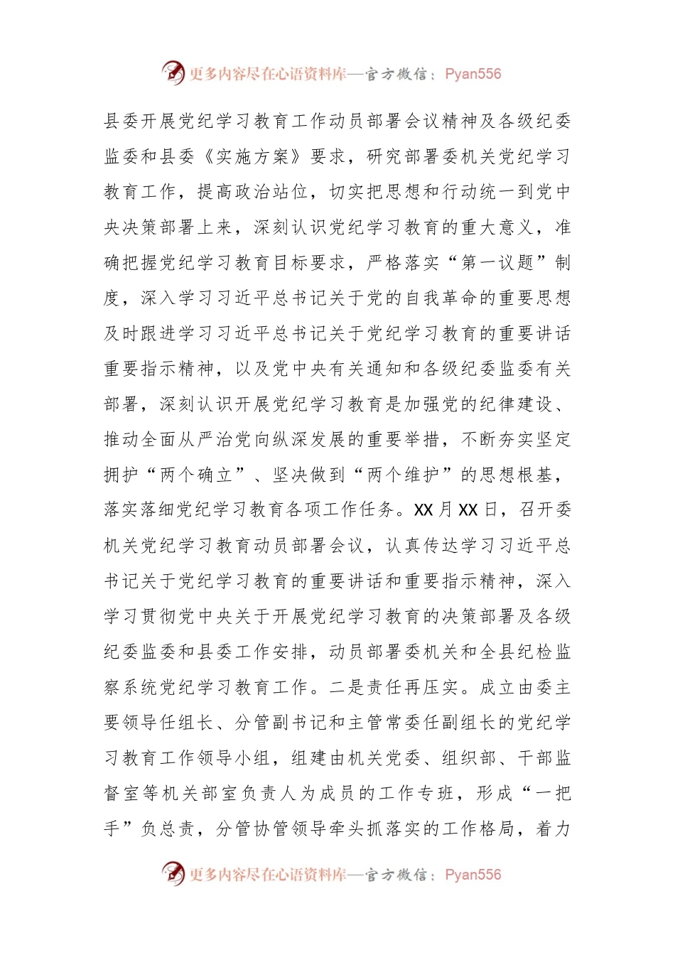 某县纪委监委党纪学习教育开展情况汇报.docx_第2页