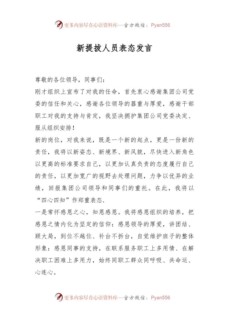 新提拔人员表态发言.docx_第1页