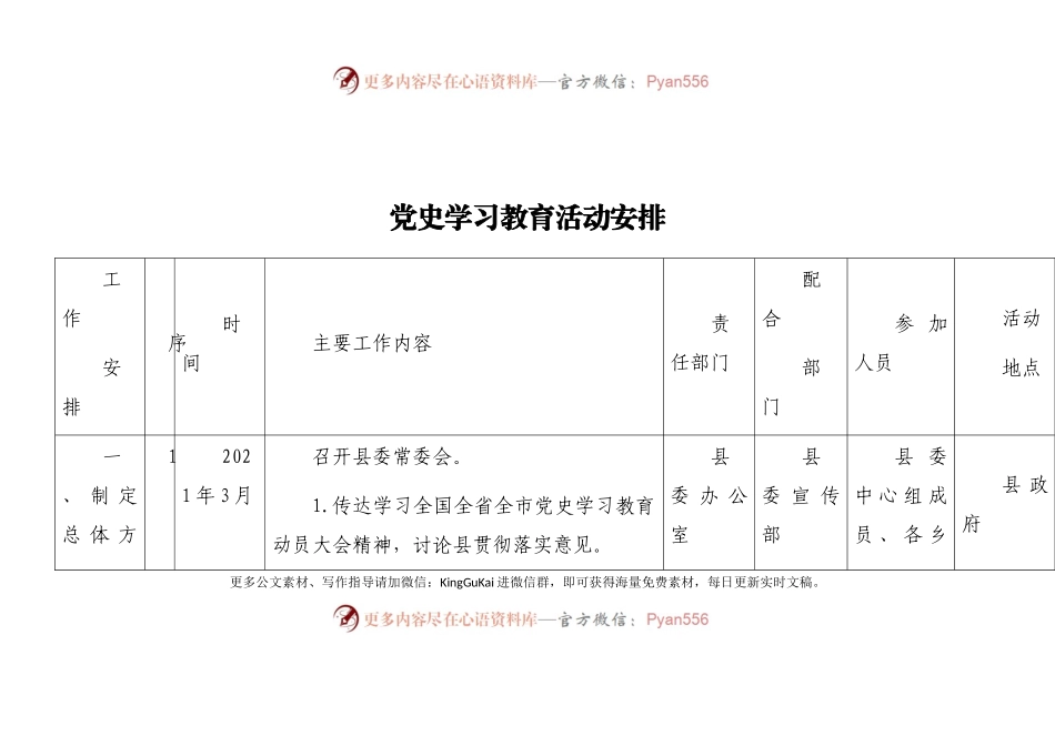 某县党史学习教育活动安排计划(1).docx_第1页