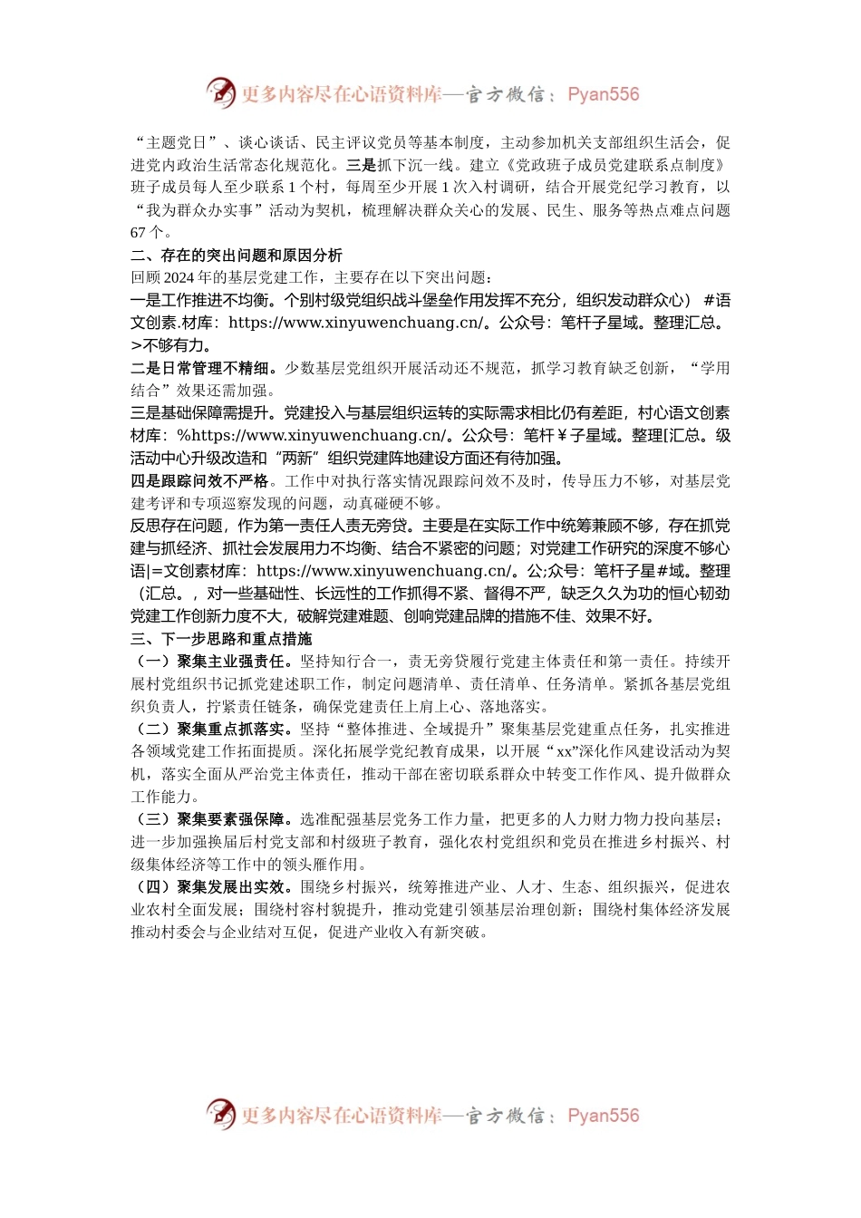 某村党支部书记2024年度抓基层党建工作述职报告.docx_第2页