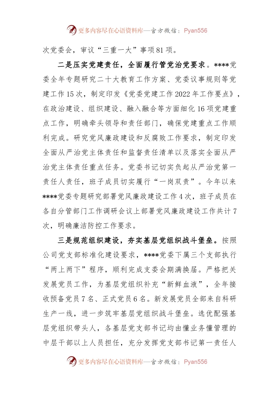 某国企党委书记2022年度述职报告.docx_第2页