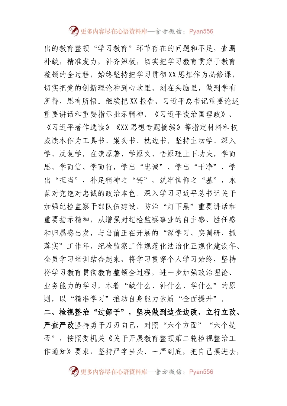 某纪检监察干部第二轮教育整顿检视整治发言材料.docx_第2页