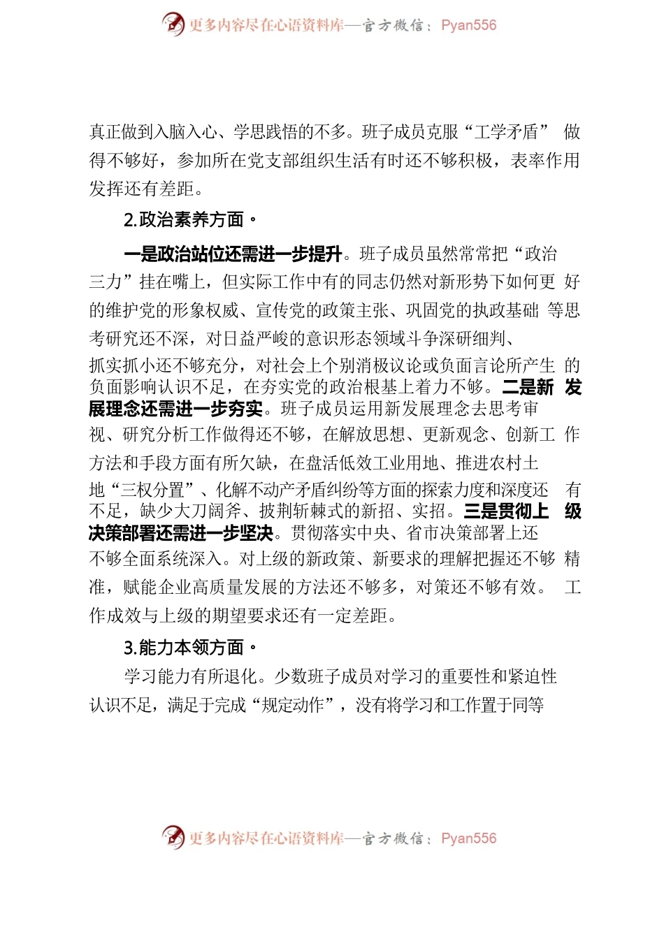 机电分公司领导班子2023年主题教育专题民主生活会班子对照检查材料.docx_第2页