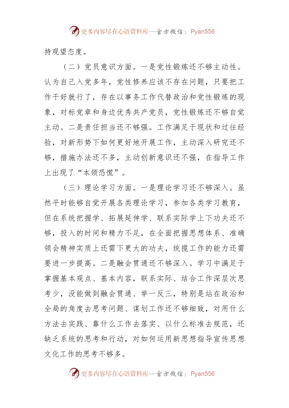 某宣传部长主题教育专题组织生活会个人对照检查材料.docx_第2页