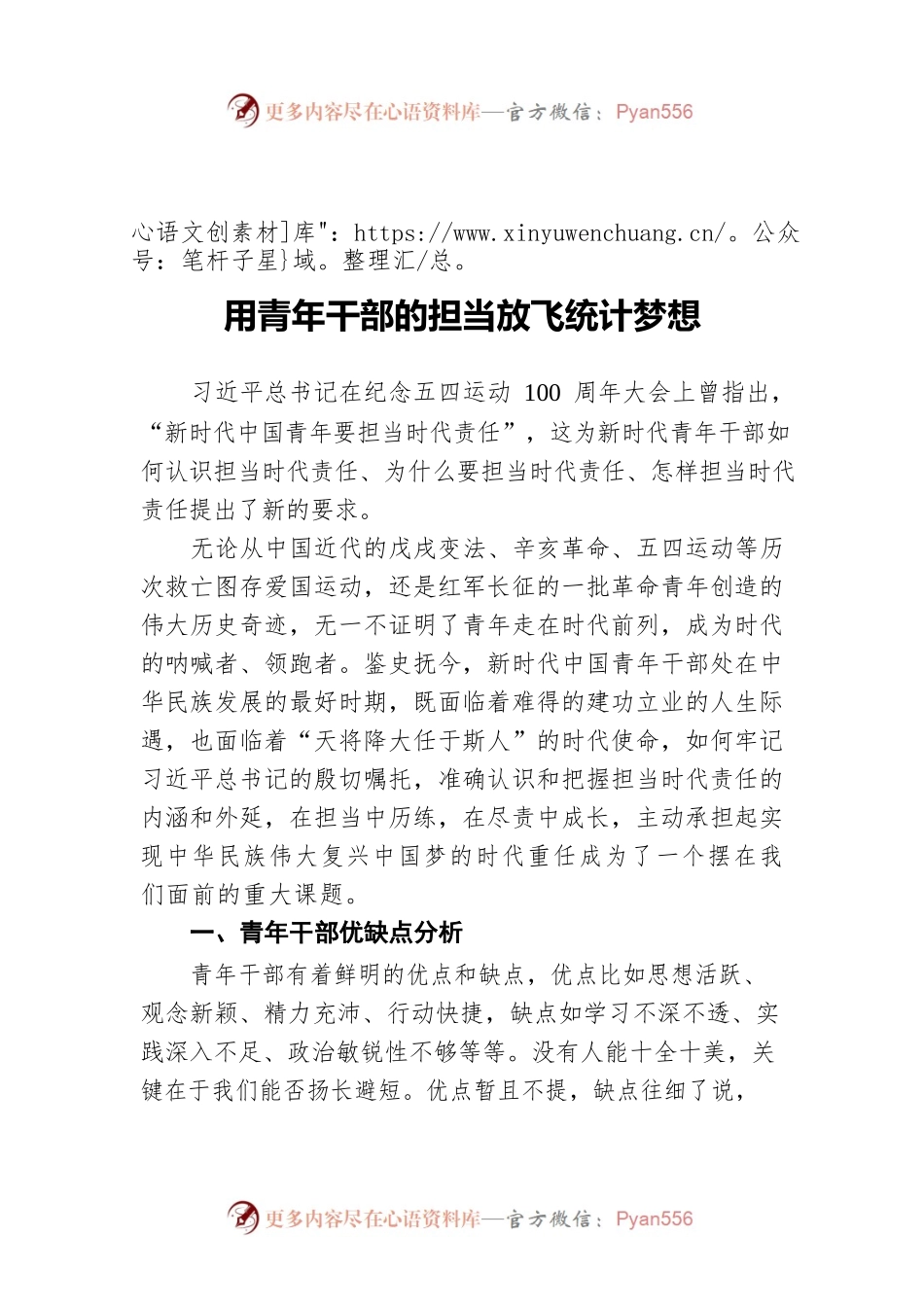 用青年干部的担当放飞统计梦想.docx_第1页