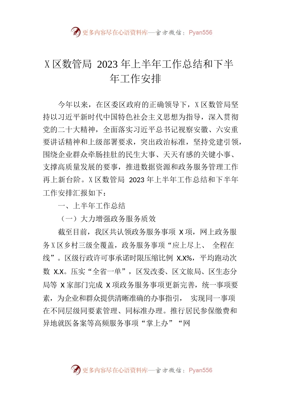 某区数管局2023年上半年工作总结和下半年工作安排.docx_第1页