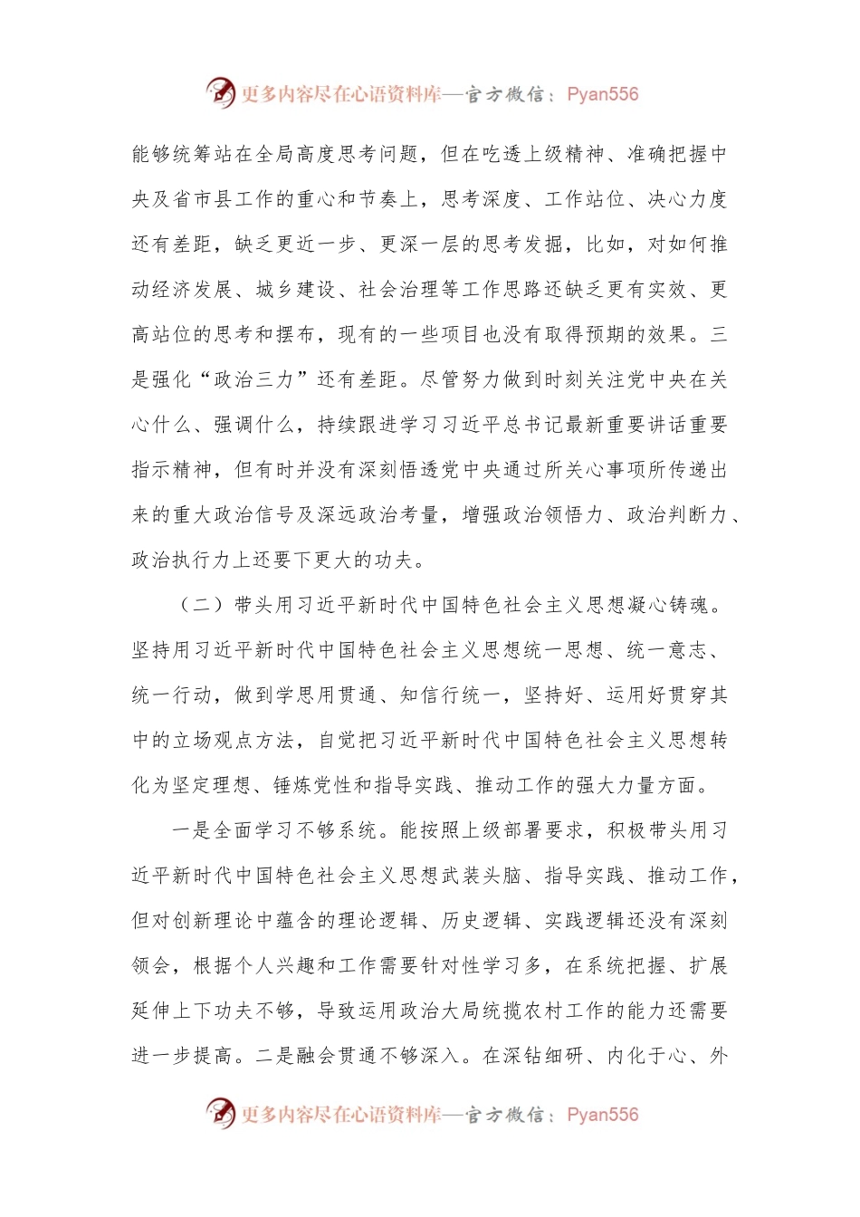 某镇长2022年度民主生活（六个带头）会个人发言提纲对照检查.docx_第2页