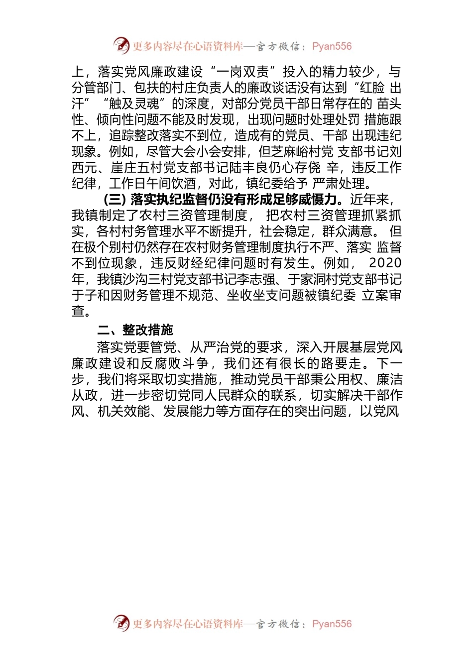 沙沟-党风廉政建设自查报告.docx_第2页