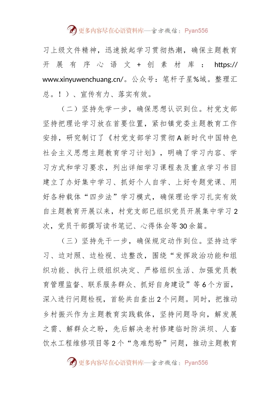 村党支部2023年主题教育开展情况汇报.docx_第2页