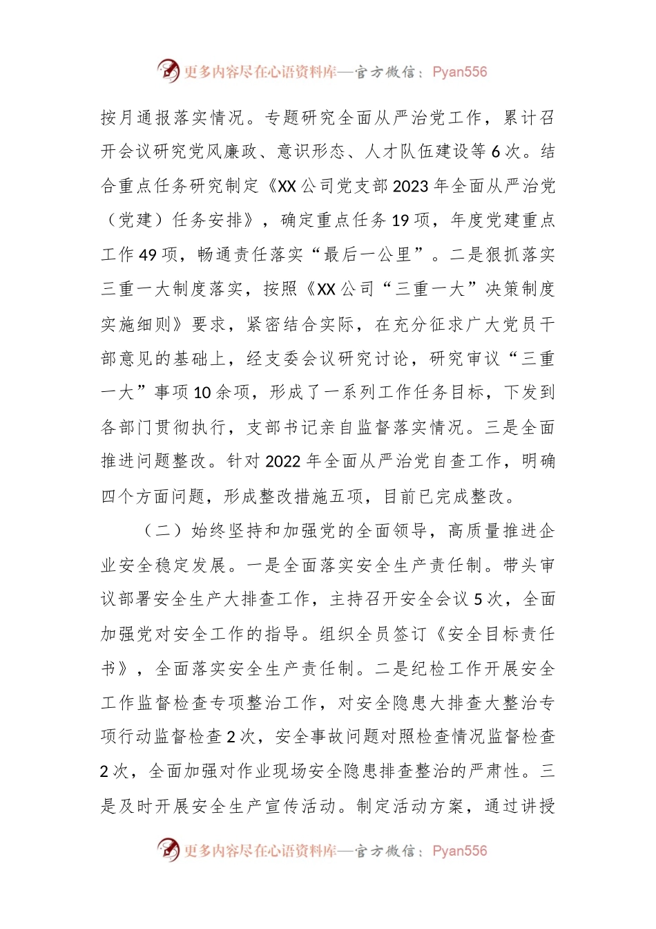 某国企党支部2023年落实全面从严治党（党建）责任年中自查报告.docx_第2页