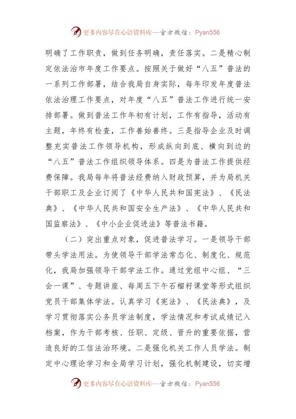 有关工业和信息化局“八五”普法中期工作总结.docx_第2页