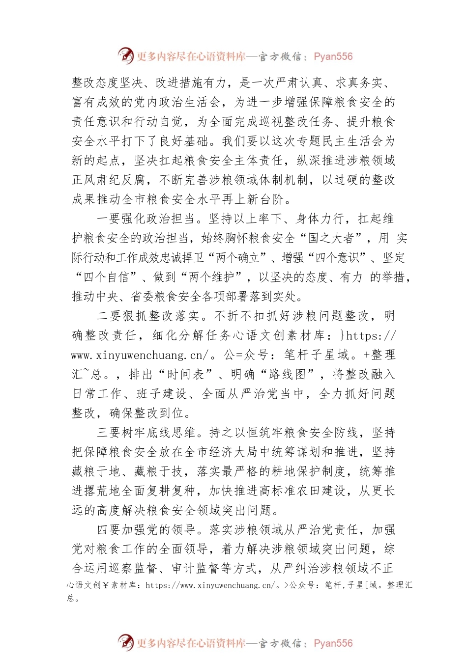 涉粮问题专项巡视巡察反馈意见整改专题民主生活会总结讲话提纲.docx_第2页