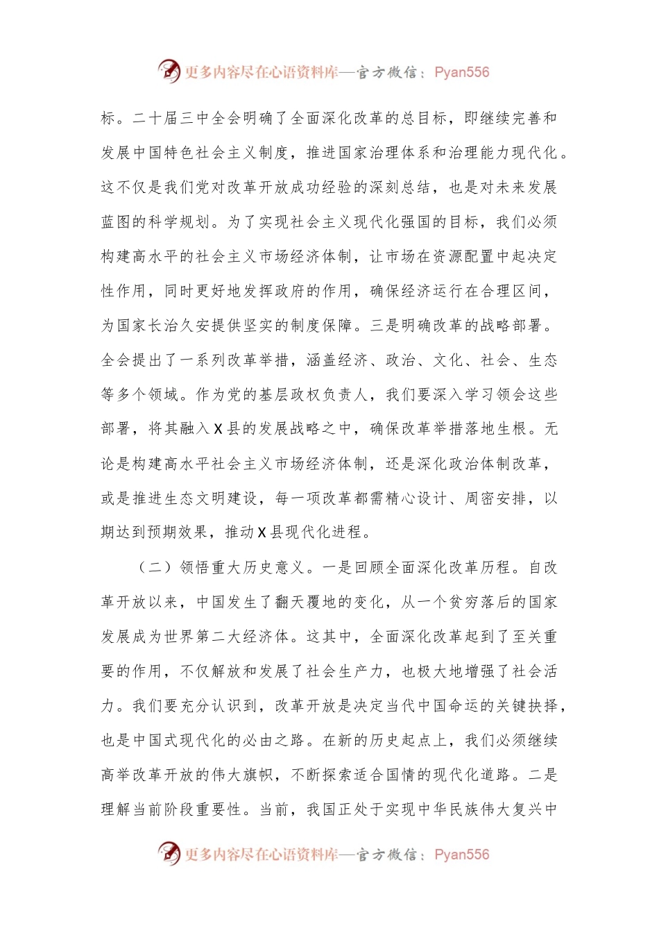 某县委书记学习二 十届三 中全会精神交流发言.docx_第2页