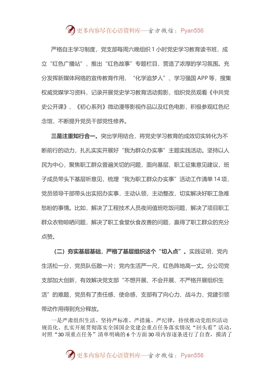 某国企分公司2021年党支部工作总结.docx_第1页