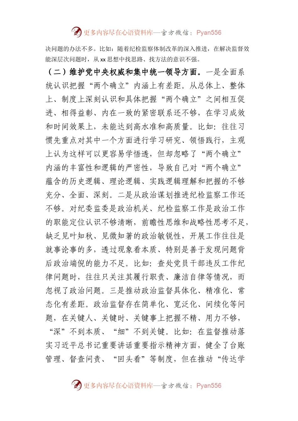 某市纪委书记2023年度专题民主生活会对照检查材料（践行宗旨等6个方面+典型案例剖析.docx_第2页