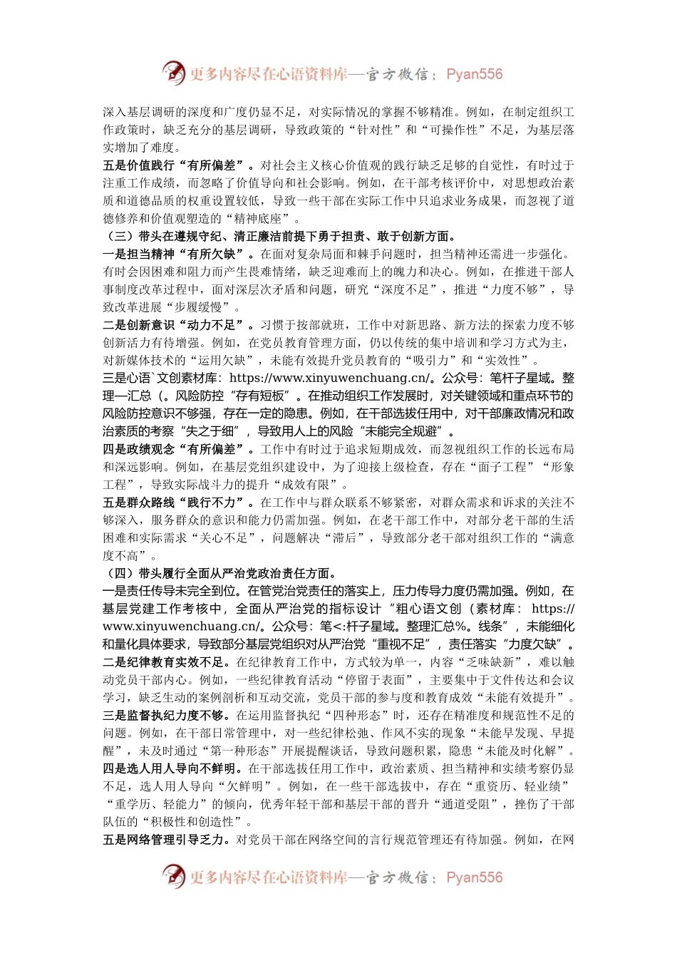 某领导2024年度民主生活会对照检视发言材料（四个带头+反面典型）.docx_第2页