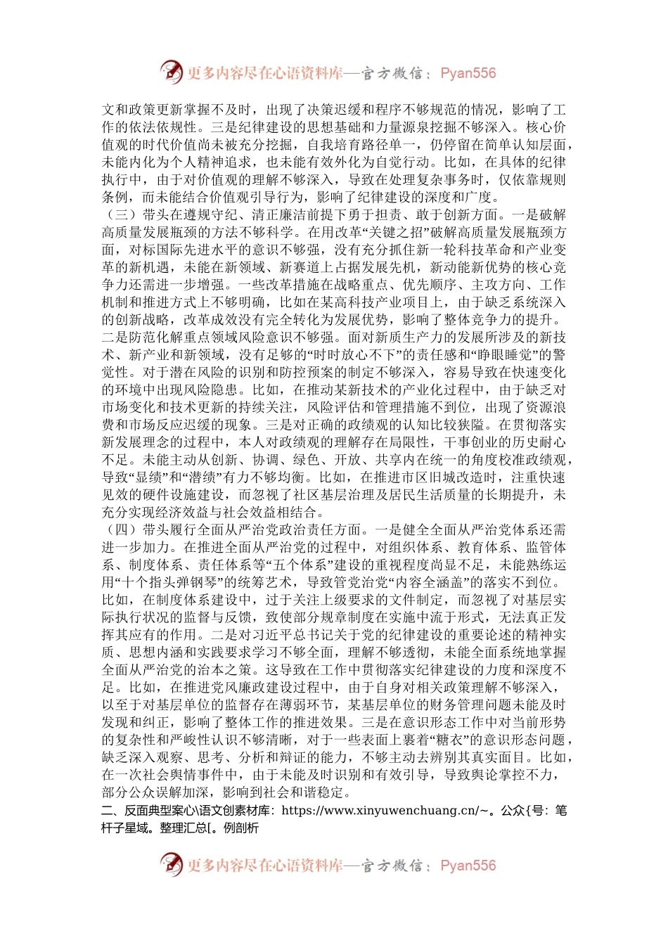 某市委书记2024年度民主生活会对照检查材料（含反面案例剖析）.docx_第2页
