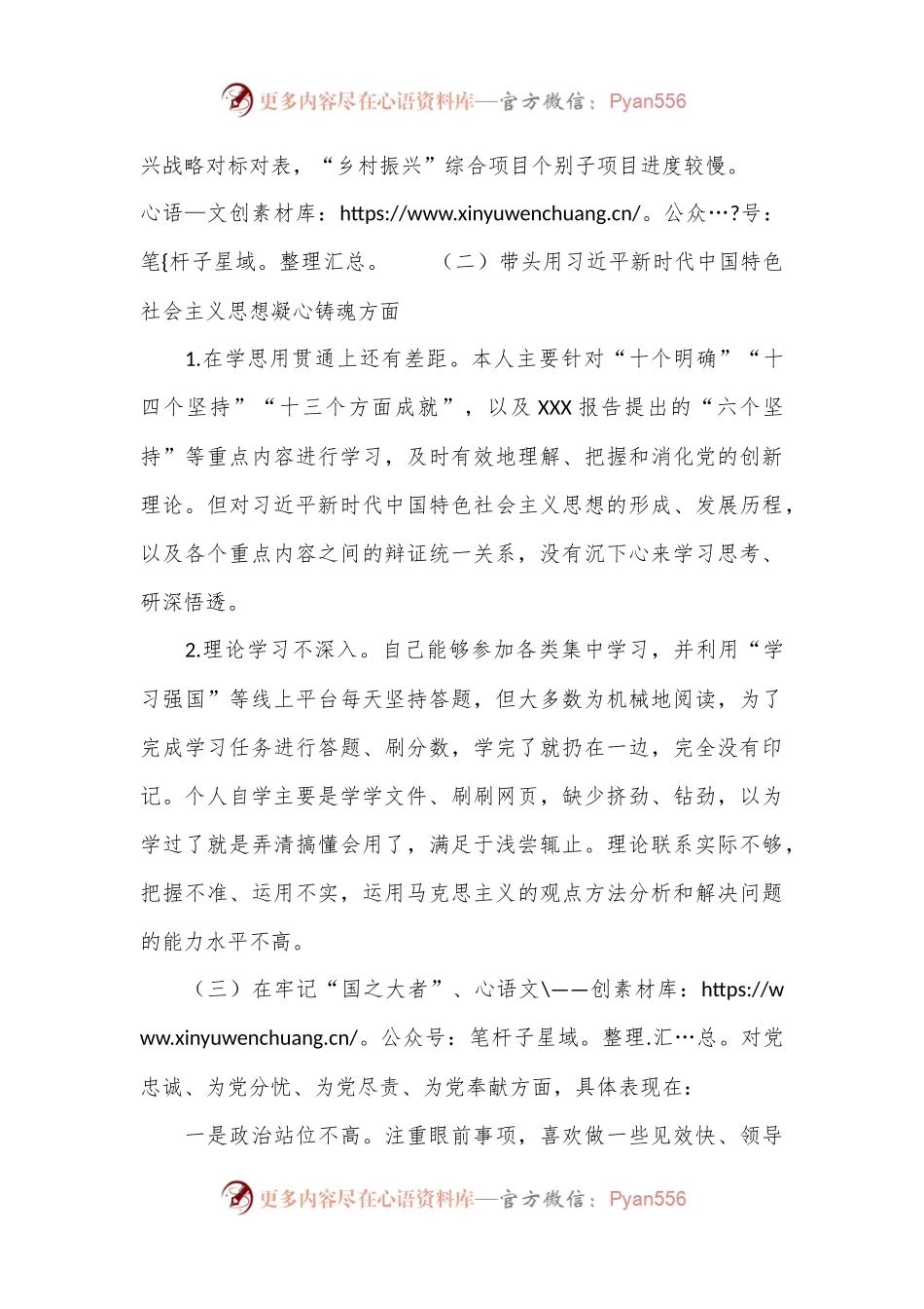 某市委副书记2023年度“六个带头”民主生活会对照检查材料.docx_第2页