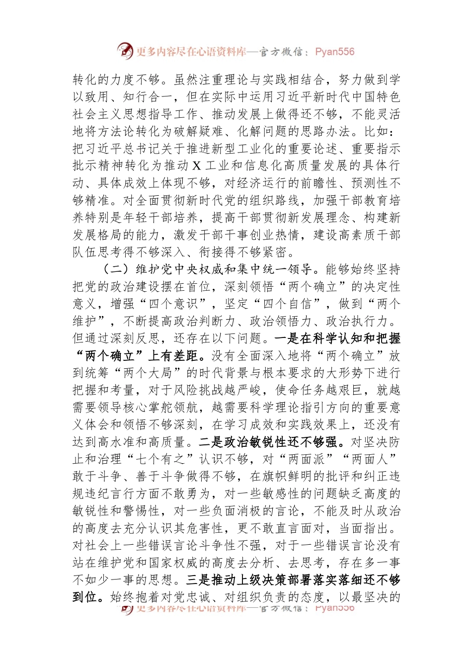 班子成员主题教育专题民主生活会发言稿提纲（新六个方面）.docx_第2页